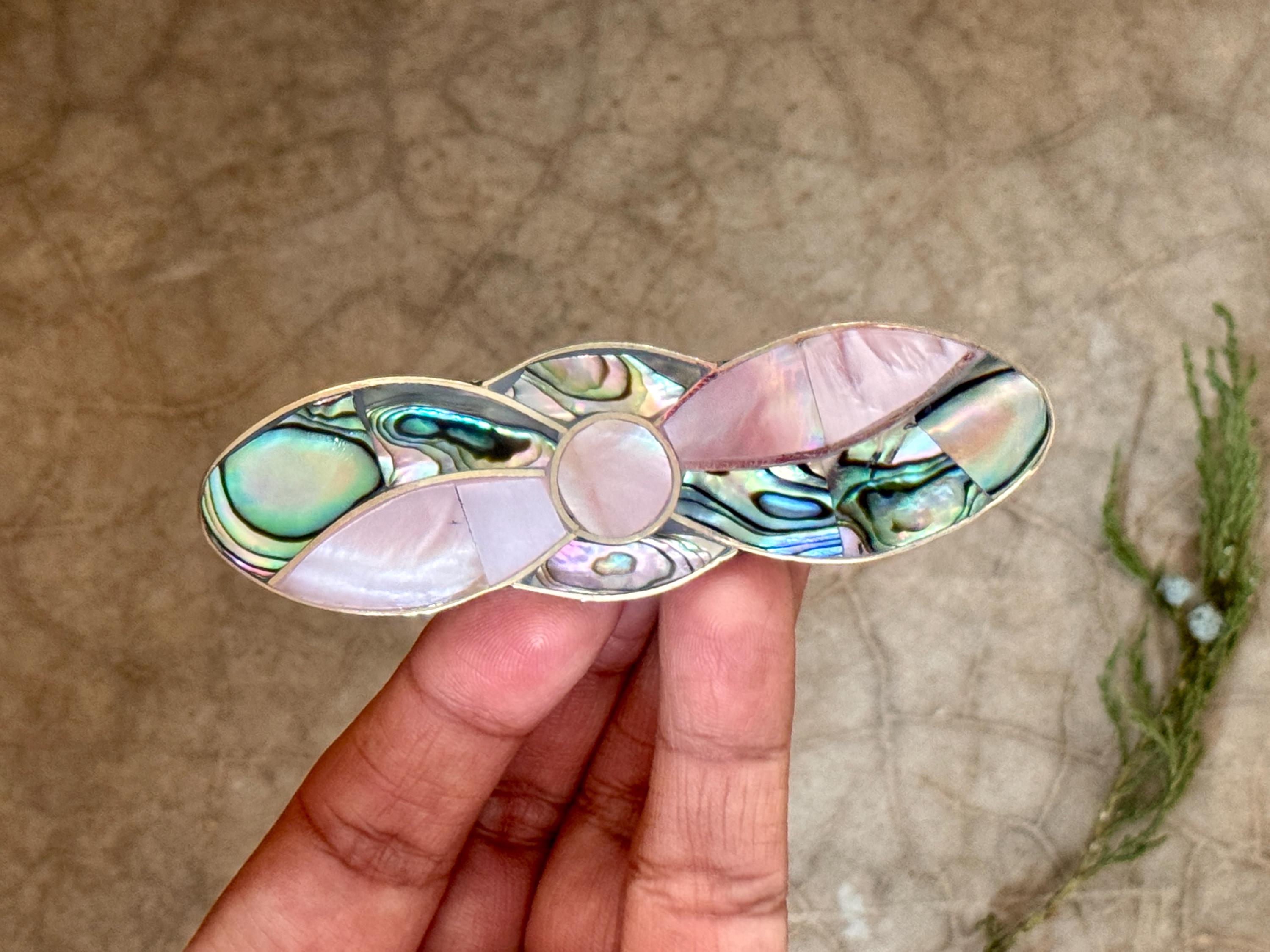 Elegant Barrette Inlaid MOP Mother of Pearl and Abalone  display picture 2