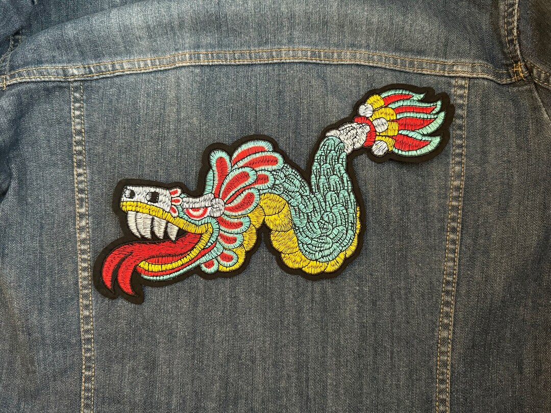 Quetzalcoatl Aztec Mexican Dragon Large Iron on Patch or Sew ...