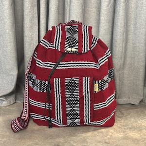 Backpack Mochila Adult Size Travel Bag Handwoven Ethnic Morral Artisan Authentic Mexican Textiles Boho Style Very Durable Unisex School