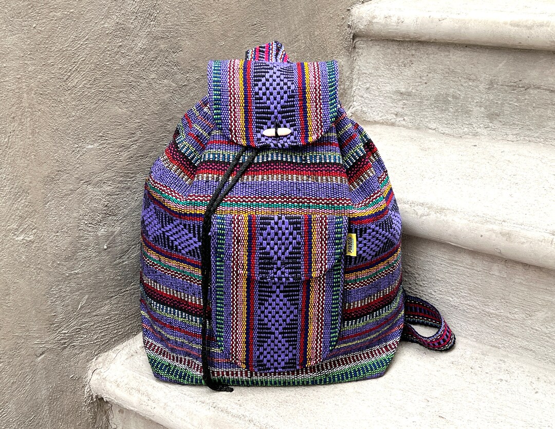 Textiles Backpack Backpack Artisanal Mochila Adult Size Ethnic Handwoven Authentic Boho ...