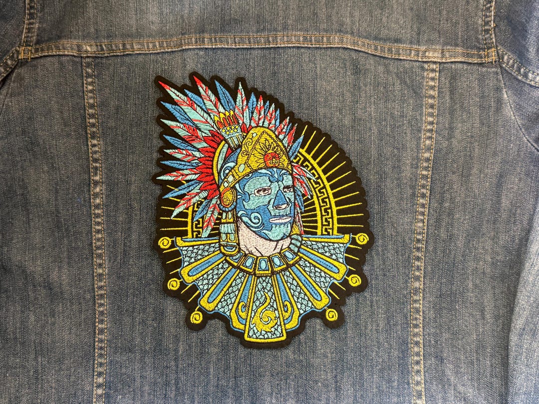 Aztec Chief Moctezuma Luchador Large Patch Iron on Appliqué Embroidered ...