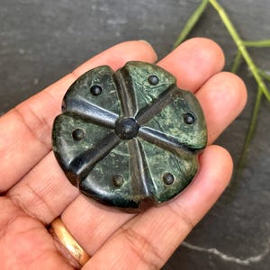 Peyote Pendant Mayan Jade Natural Guatemalan Nephrite Stone 1.6 inches Pre-Hispanic Ethnic Style Authentic Native Jewelry Mayan Tradition