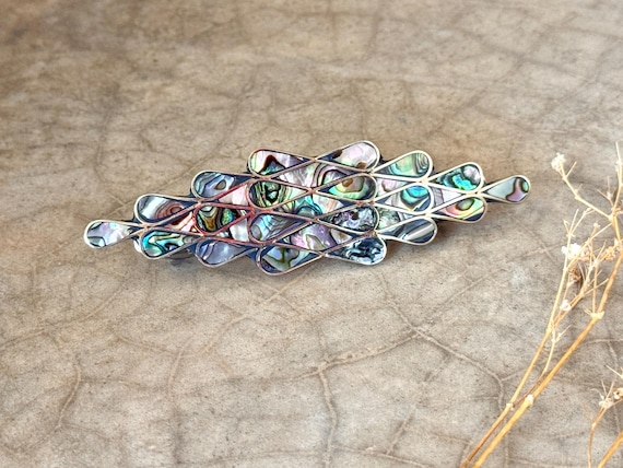 Elegant Barrette Inlaid Abalone Shell & Mother of Pearl Hair  display picture 2