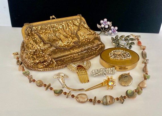 Lot of Vintage Items Whiting & Davis Co Purse Comp