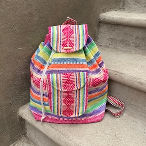 Backpack Ethnic Bag Morral Adult Size Backpack hippie Handwoven Artisan Bag Authentic Mexican Textiles Boho Style