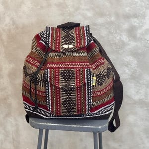 Medium Size Handwoven Ethnic Backpack Travel Everyday Bag Morral for Adults and Kids Unisex Mochila Authentic Mexican Textiles Durable Nice!