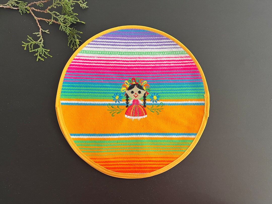 Tortilla Warmer Large Tortilla Holder Authentic Mexican Sarape Textil