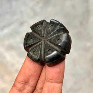 Peyote Pendant Medium Size 1.5 Inches Green Serpentine Natural Mexican Jade Hand Carved PreHispanic Artisanal Jewelry Mayan Aztec Style