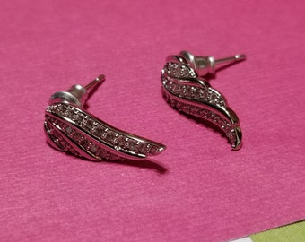 Angel Wing Stud Earrings 925 Silver