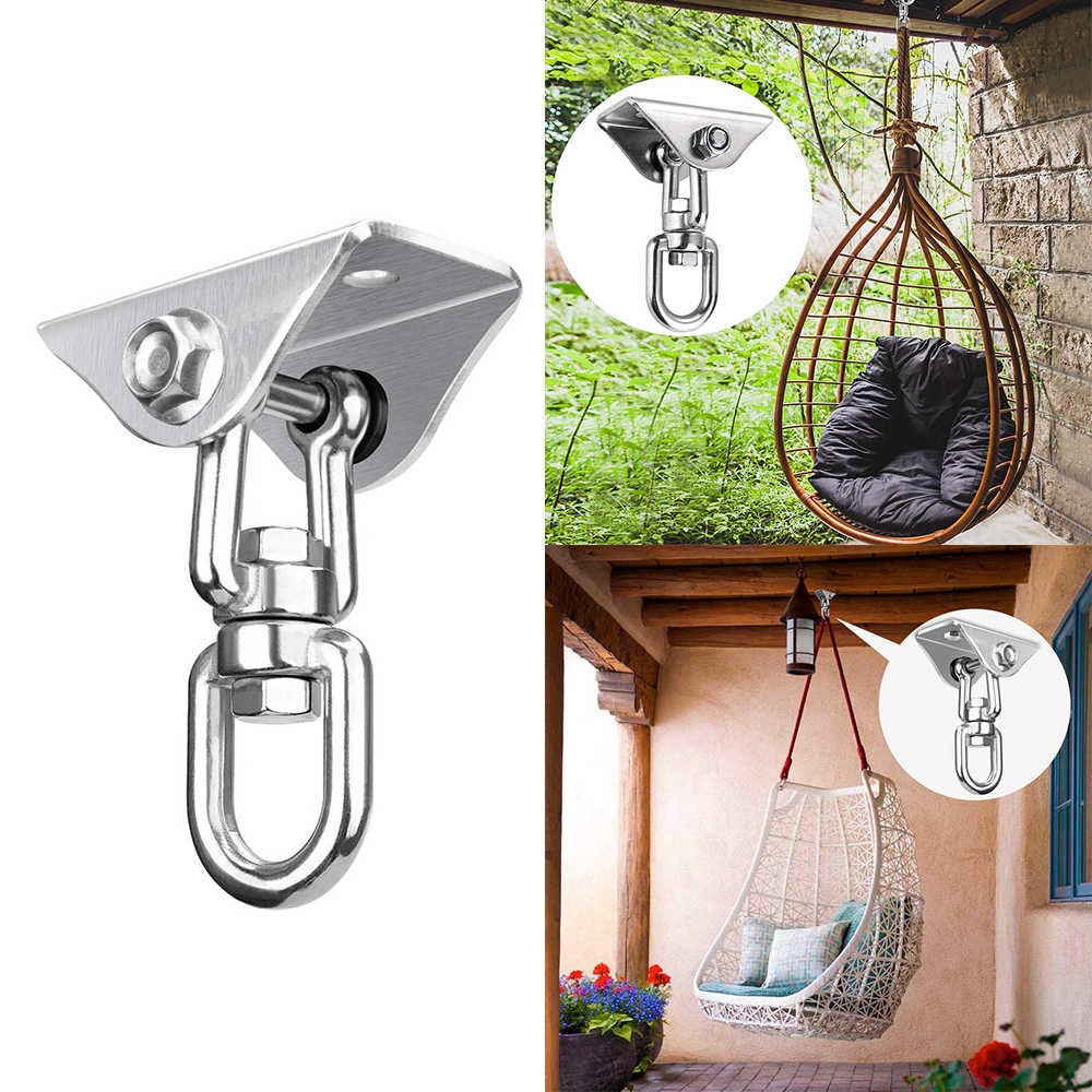 360° Stainless Steel Hammock Swivel Hook Kit F Ceiling Mount Hanging Chair Swing 360° Stainless Steel Hammock Swivel Hook Kit F Ceiling Mount Hanging Chair Swing