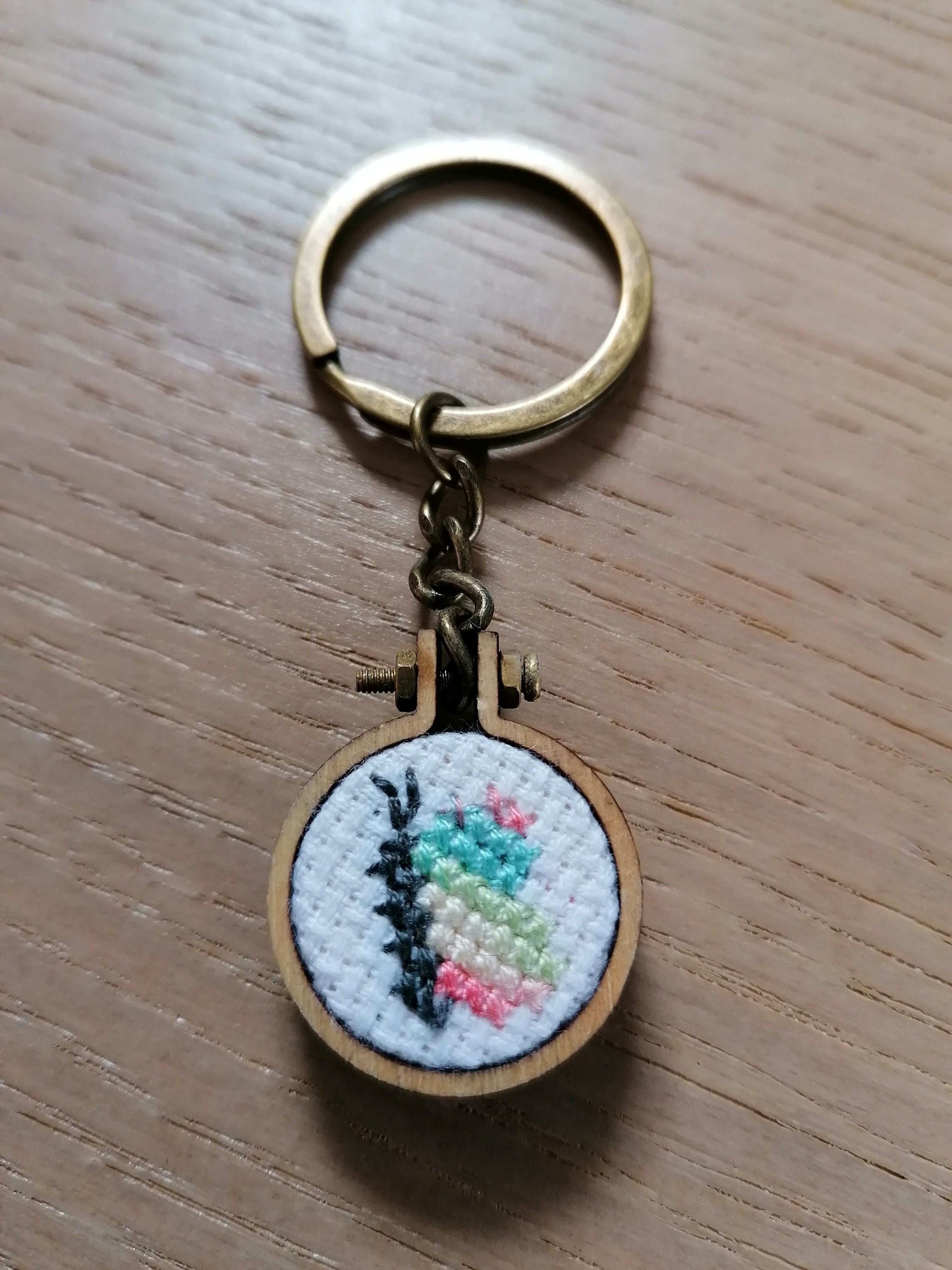 Cute Animals Keychain Embroidery and cross stitch Keyring Etsy