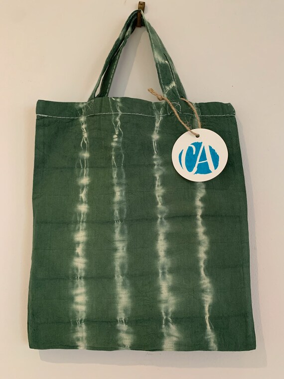 Forest Green Tie Dye Small Tote Bag