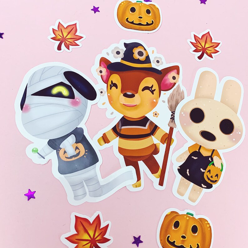 Halloween Animal Crossing Stickers Lucky Coco &amp; Fauna. ACNH Etsy