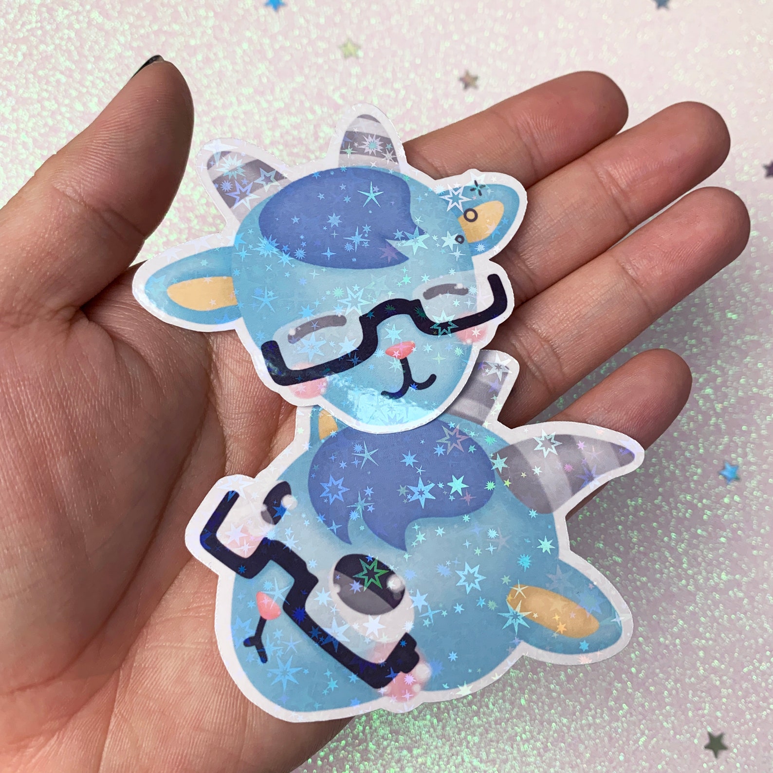 Holo Animal Crossing Sherb 2x Pack Stickers. ACNH Sticker Etsy