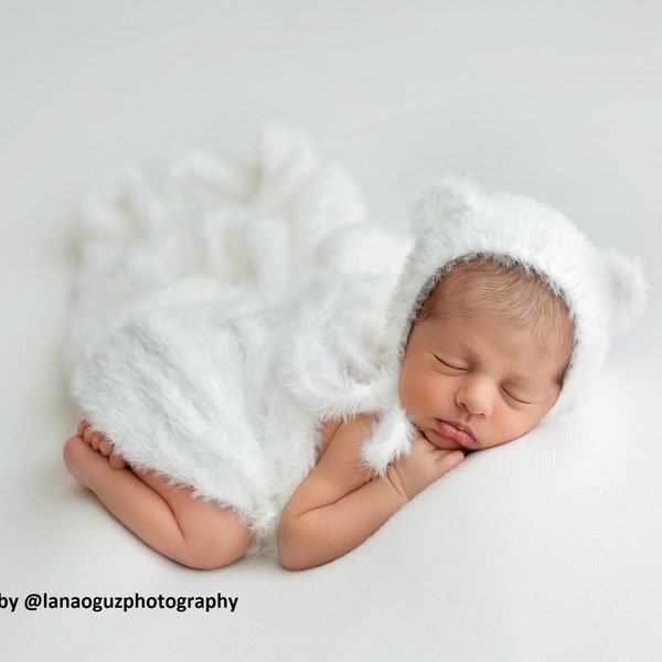 Newborn wrap, Fuzzy mink wrap, Soft fluffy wrap, Soft swaddle blanket, Posing props, Newborn photography props