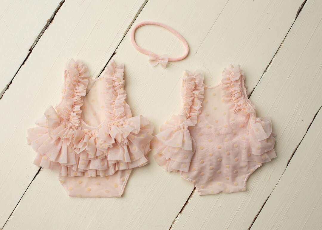 Pink Double Polka Dot Printed Ruffle Trim Short Sleeve Babydoll Shirt main image 0