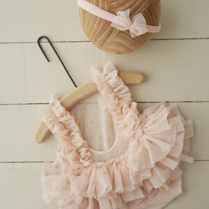 Pink Baby Ruffle Dress, Polka Dot Baby Girl Outfit, Newborn Photography ...