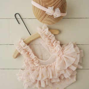 Pink Baby Ruffle Dress, Polka Dot Baby Girl Outfit, Newborn Photography ...