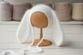 Angora bunny hat, Bunny ear bonnet, Newborn bunny hat, Easter bunny outfit, Newborn props product logo