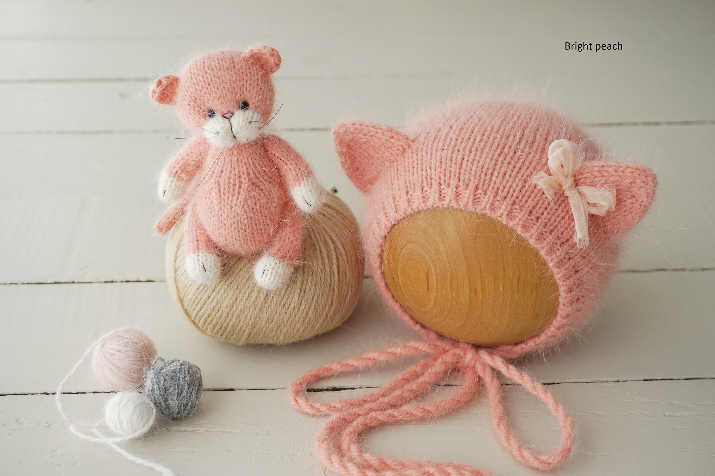 Newborn Baby Cat Outfit Cat Ears Hat Kitten Toy Photography Etsy UK