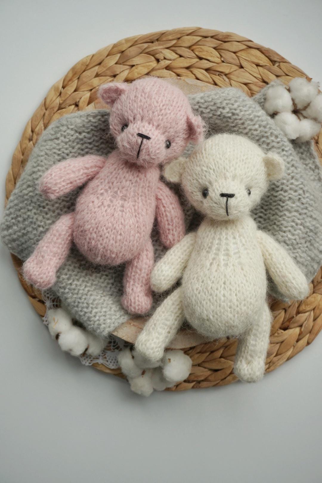 Knitted Alpaca Teddy Bear, Newborn Photo Prop, Soft Stuffed Toy ...