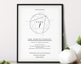 Enneagram 1 Wall Art Printable - Enneagram printable - Enneagram Wall Art - Quotes For Room - Printable Artwork