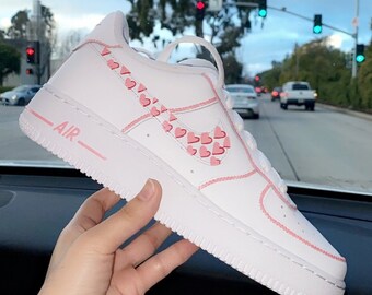 custom heart air force 1