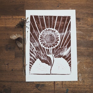Linoldruck/Kunstdruck •Sonnenblume•, Print