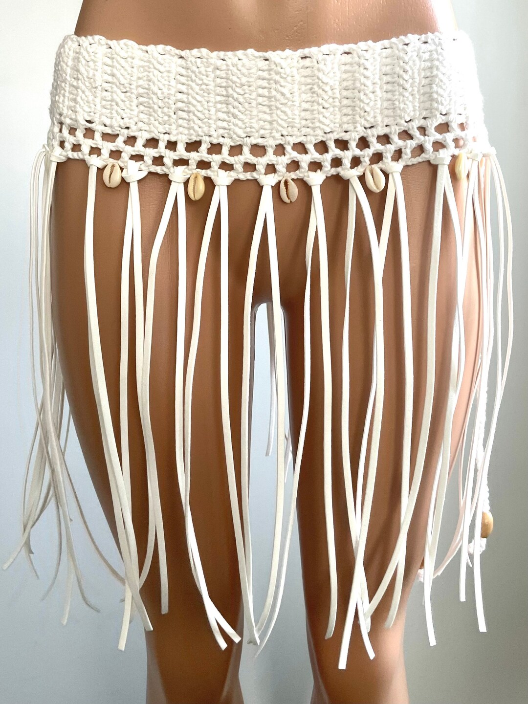 Fringe Cover Up Fringe Mini Skirt Beach Cover Up Crochet Etsy