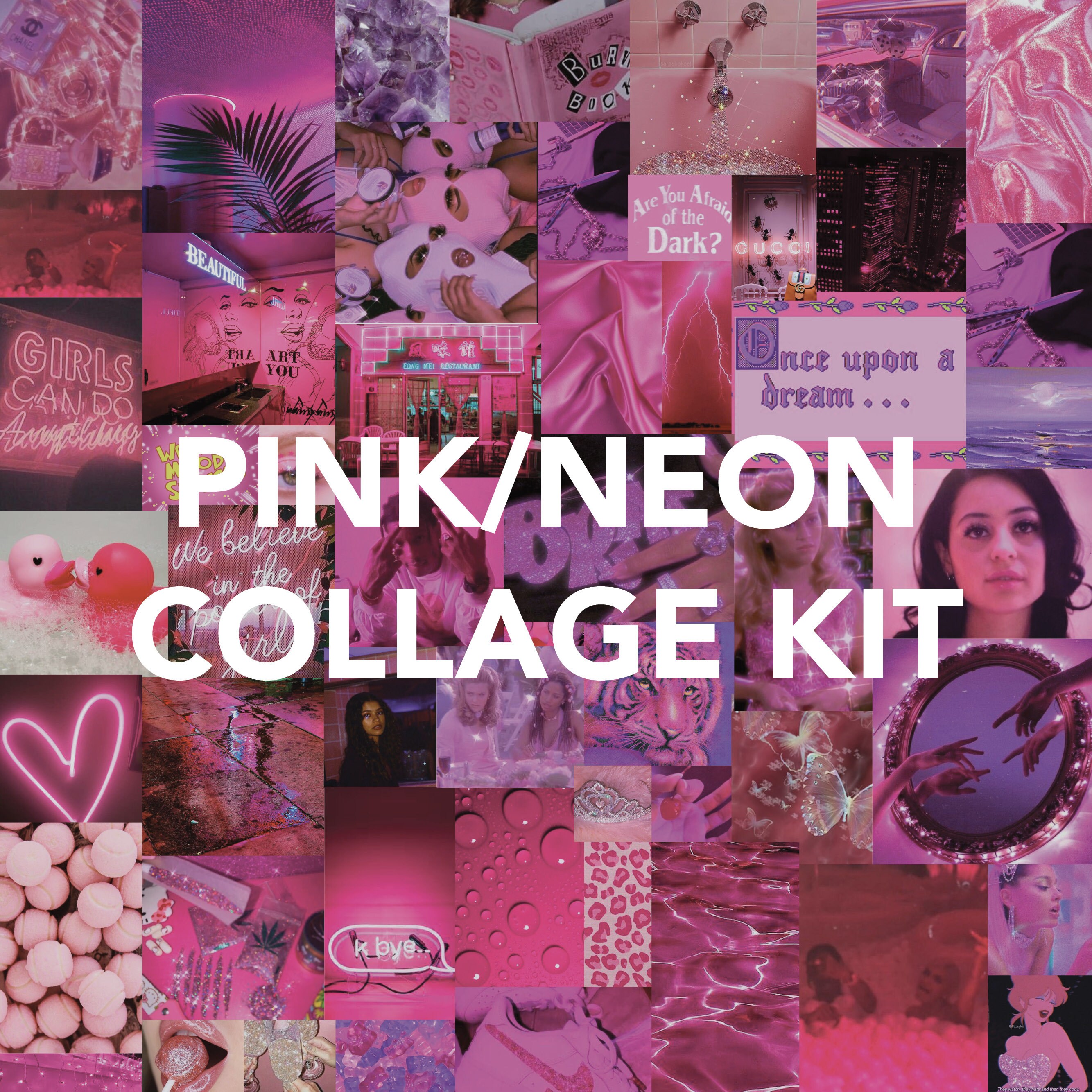 60pcs DIGITAL NO ANGEL Pink & Purple Collage Kit Dm for 