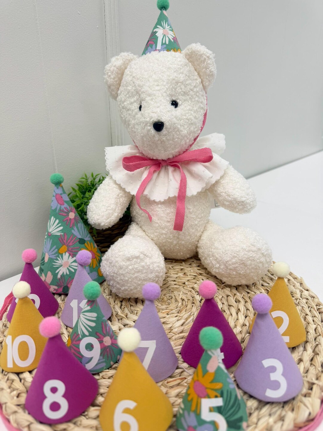 Baby Milestone Kit – Colorful Teddy & Monthly Hat Set - Etsy