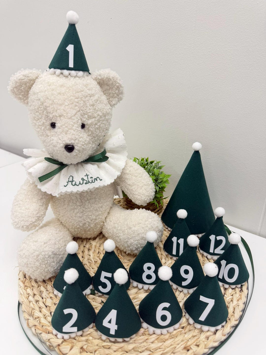 Personalized Baby Monthly Milestone Hat Set – Handmade Keepsake for ...