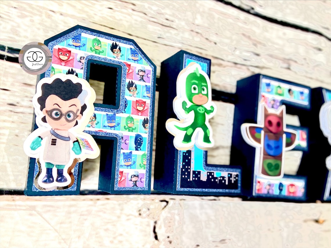 PJ Mask 3D Letters Party Decorations PJ Mask Boy Birthday | Etsy