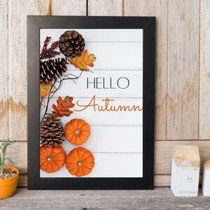 Herbst Wandkunst | Herbst Deko | Herbstdeko | Herbstdekor | Druckbare Wandkunst | Hallo Herbst Wanddeko