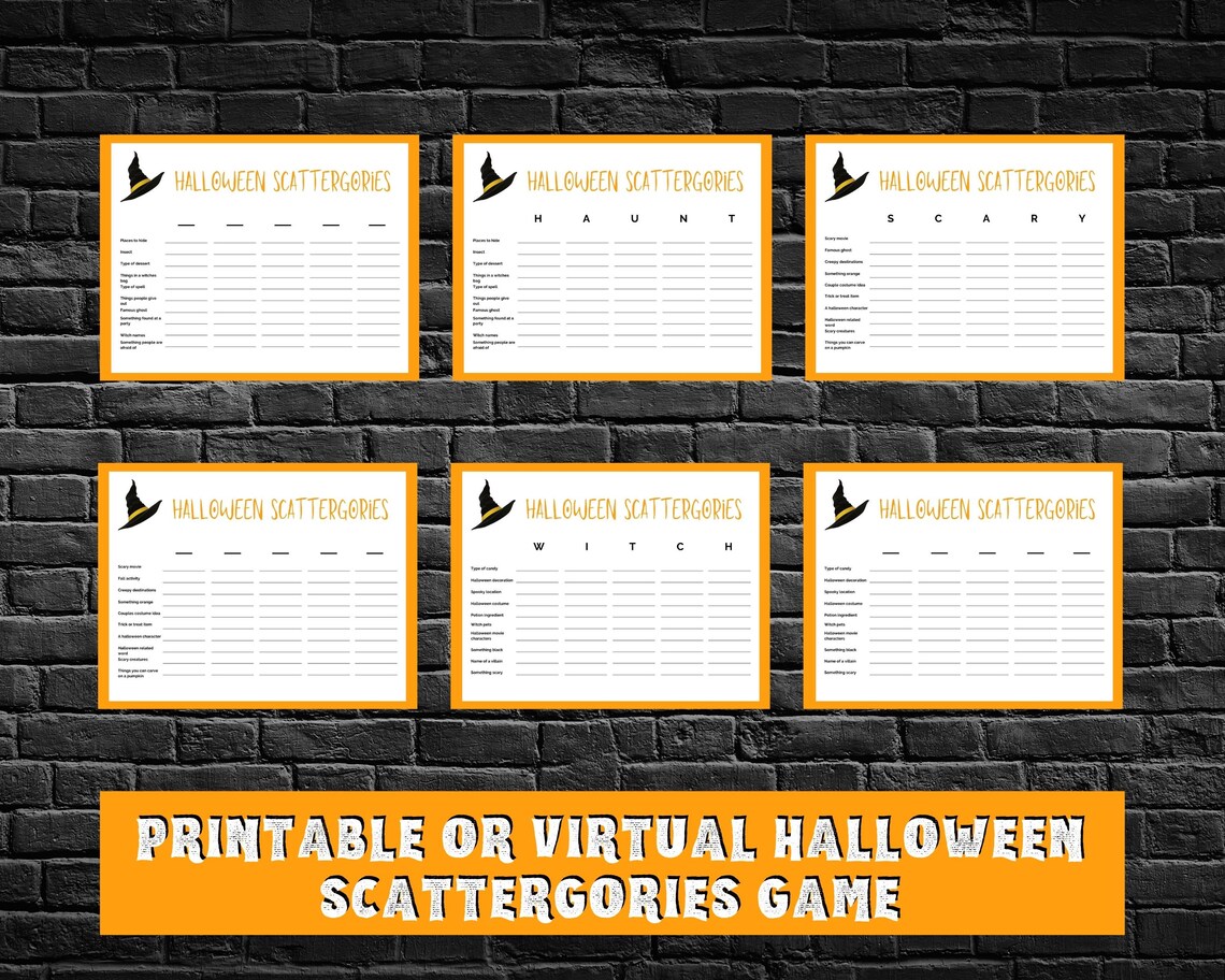 Halloween Games Printable | Virtual Halloween Games | Adult Halloween ...