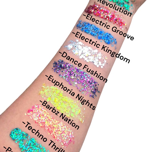 Electric Glitter Gel Collection |Rave Glitter | Hair Glitter Gel | Body Glitter | Face Glitter