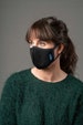 Midnight Black Reusable Cloth Mask  | New Adjustable ear loop stoppers 