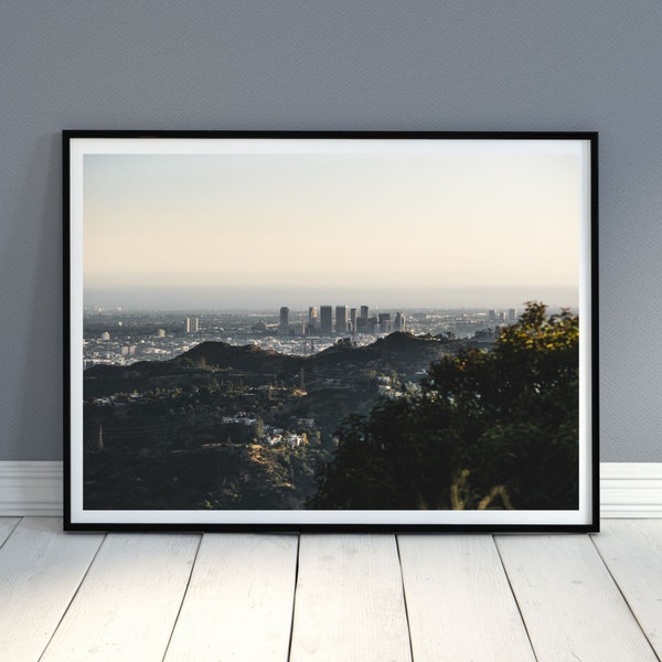 Los Angeles City View From The Top Of Hollywood, Fine Art Landscape Picture, LA Wall Art Decor, Home Digital Print, City Photography