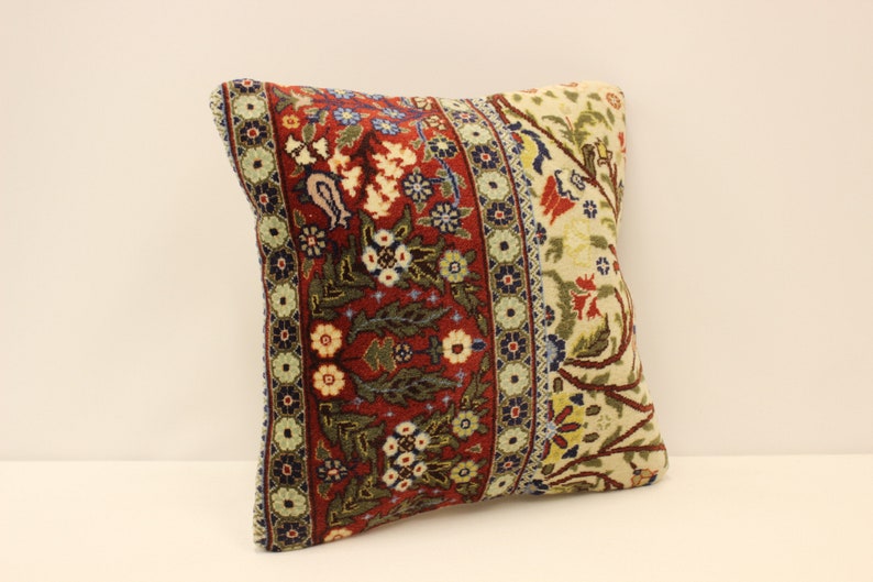 16x16 Pillow Case Handwoven Turkish Kilim Pillow Boho Lumbar Pillow Beeding G-1129 Ethnic Kilim Pillow Decorative Throw Pillow