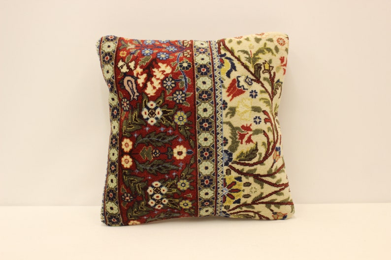 16x16 Pillow Case Handwoven Turkish Kilim Pillow Boho Lumbar Pillow Beeding G-1129 Ethnic Kilim Pillow Decorative Throw Pillow