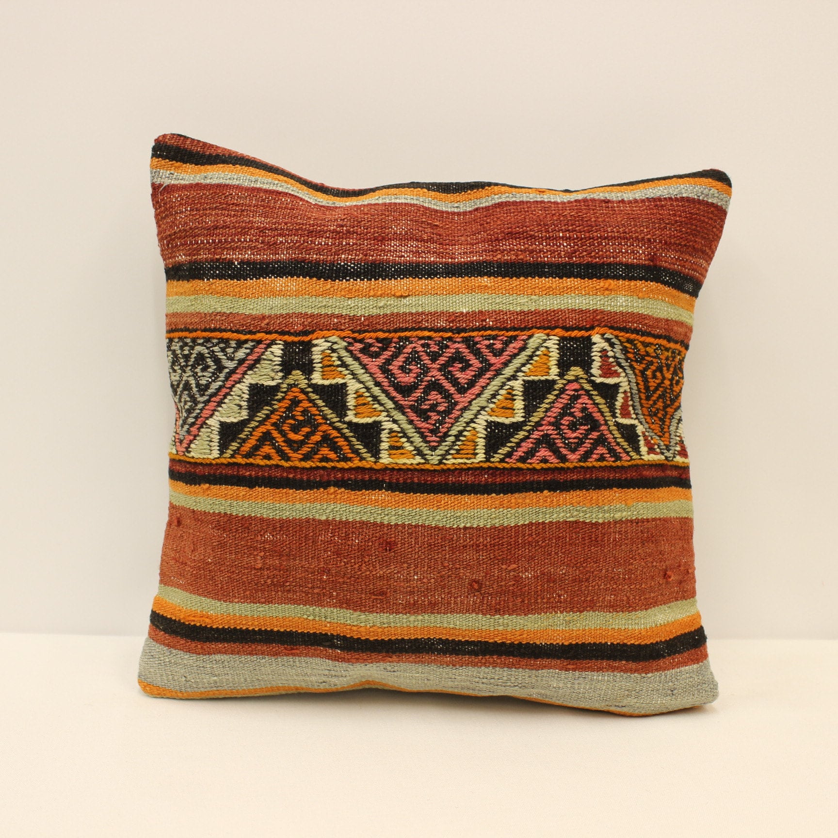 bohemian pillow Turkish pillow 16 x 16 Inches pillow Kilim pillow vintage pillow throw pillow 40x40 pillow