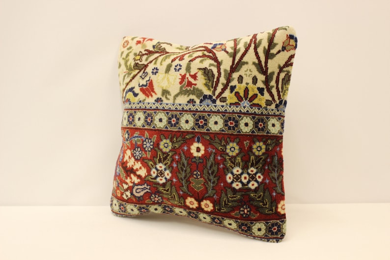 16x16 Pillow Case Handwoven Turkish Kilim Pillow Boho Lumbar Pillow Beeding G-1129 Ethnic Kilim Pillow Decorative Throw Pillow