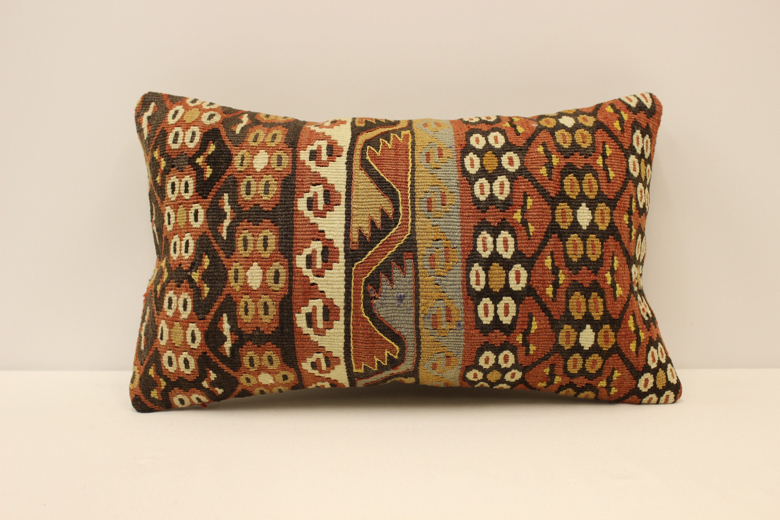 Turkish Kilim Cushion 12x20 inches 30x50 cm Bolster Sofa Etsy