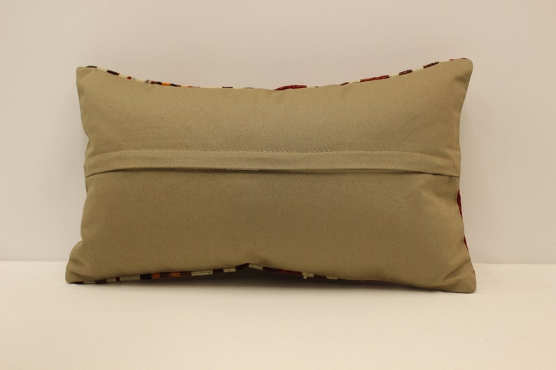 Throw pillow 12x20 inches 30x50 cm Red Orange Sofa cushion Turkish kilim pillow Retro Vintage pillow Boho cushion,kissen I-1880