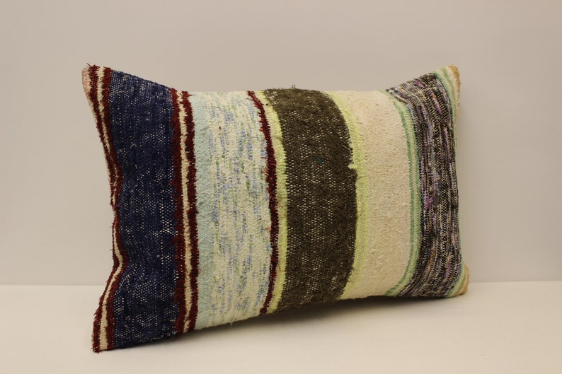 Turkish kilim pillow 16x24 inches 40x60 cm Red Pink Blue Green Yellow Black Brown Beige White Cushion B-677