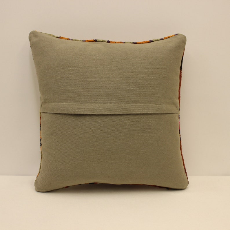 16x16 Pillow Case Handwoven Turkish Kilim Pillow Boho Lumbar Pillow Beeding G-1129 Ethnic Kilim Pillow Decorative Throw Pillow