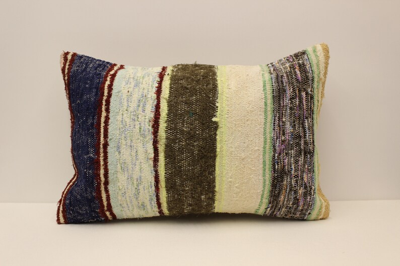 Turkish kilim pillow 16x24 inches 40x60 cm Red Pink Blue Green Yellow Black Brown Beige White Cushion B-677