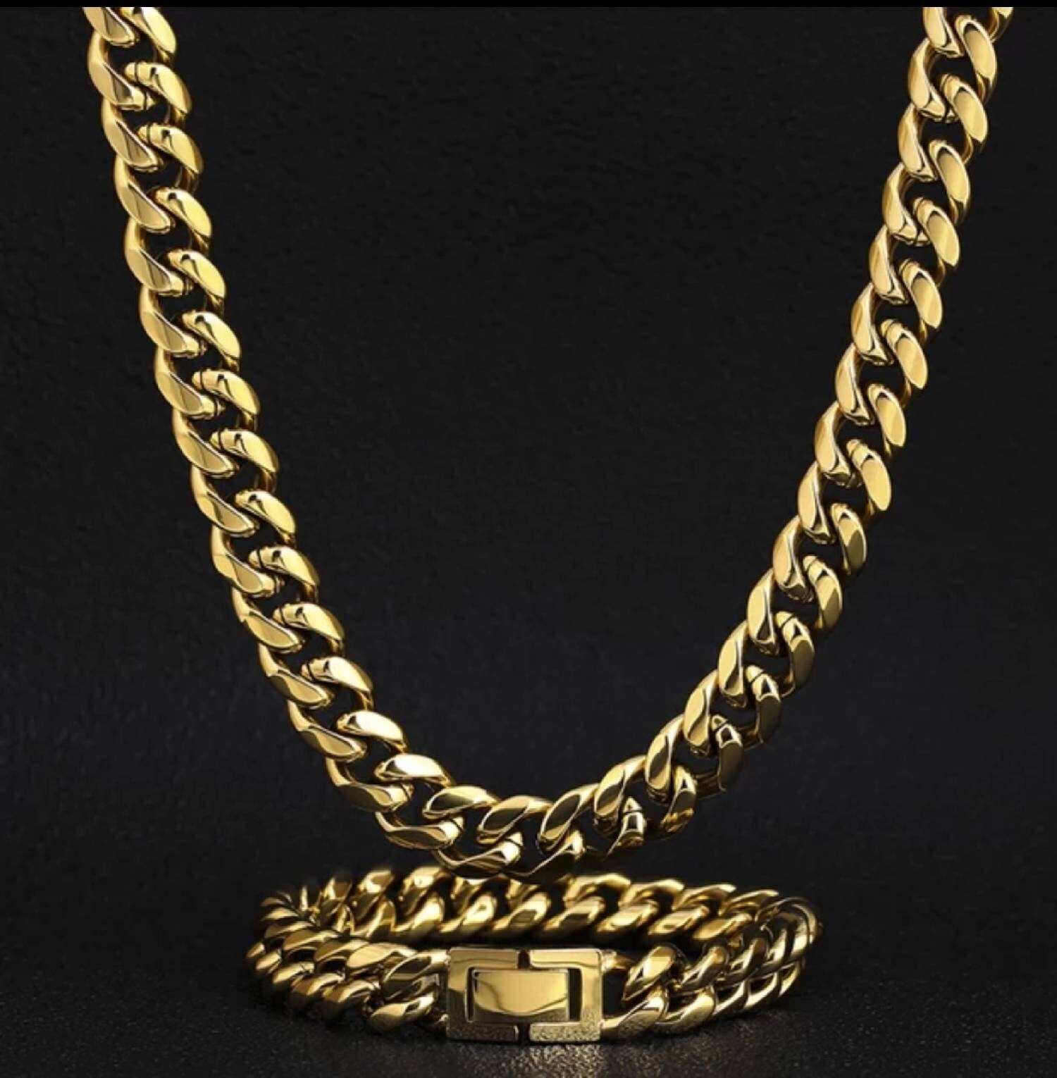Men Necklace 18k Gold Miami Cuban Chain12mm 10mm Men Chain | Etsy