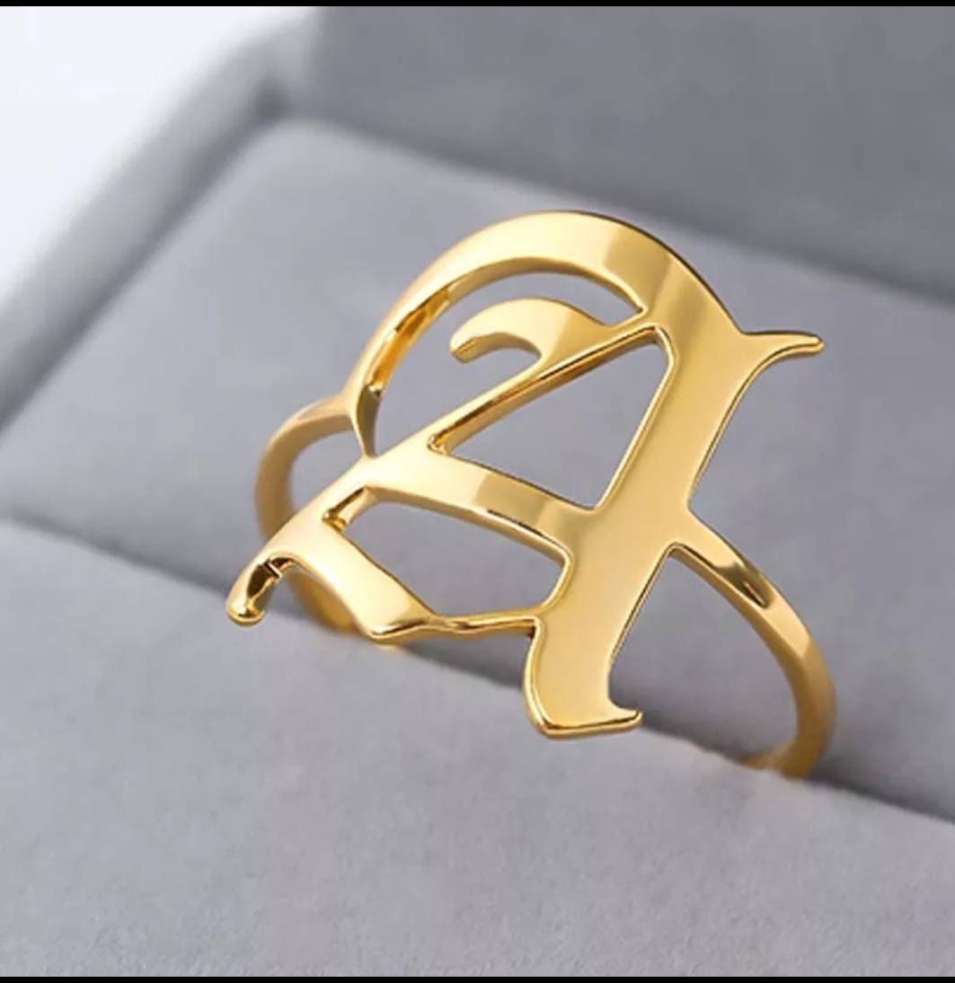 Custom Letter Ring, Alphabet Gold Jewelry, Silver Wedding Band, Marriage  Gift For Him, Her, Custom Name Ring - Yahoo Shopping