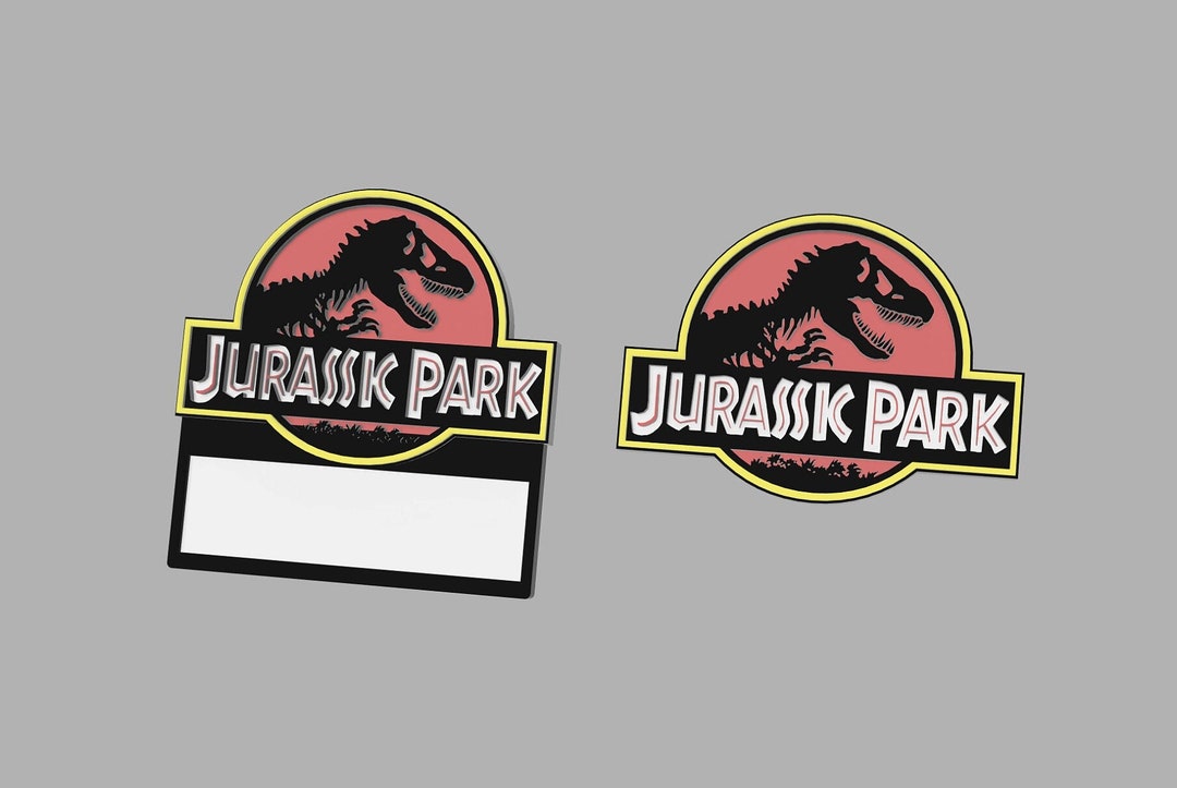 Jurassic Park Badge and Name Plate Model STL download - Etsy